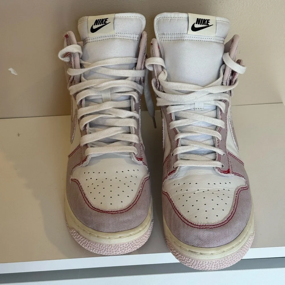 Nike Dunk High White Pink Canvas Sneakers Women’s | Retro Streetwear | Size 11.5
